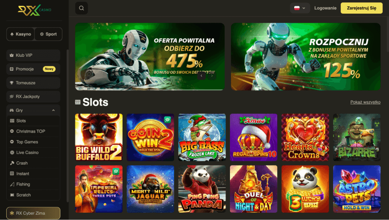 RX.Casino webpage
