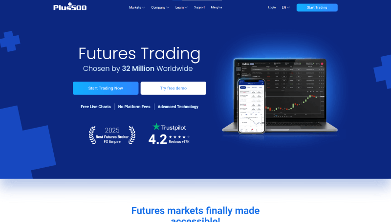 Plus500 webpage